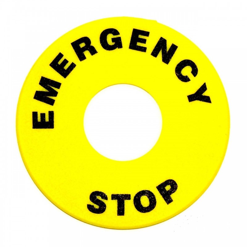 Пластина надписи Ø60 мм для аварийной кнопки, серия PBO, Plastim (PB-ES60)