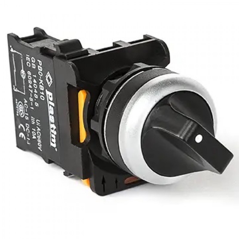 Переключатель 2 положения без фиксации, 1NO, черный, серия PBO, Plastim (PB0-AD41)