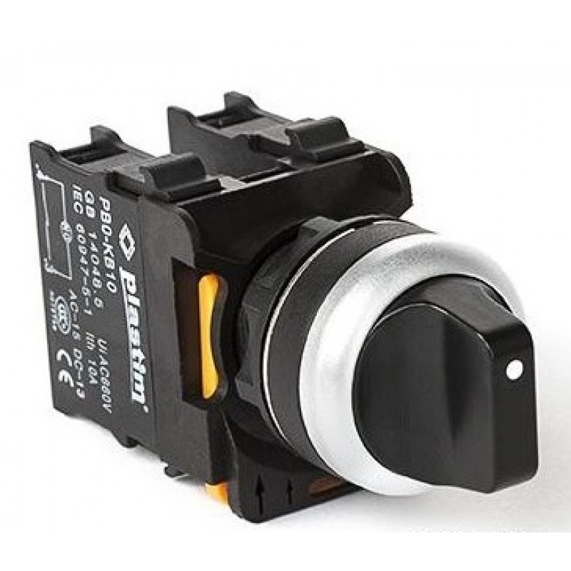 Переключатель 3 положения без фиксации, 2NO, черный, серия PBO, Plastim (PB0-AD53)