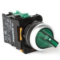 Переключатель 2 положения с фиксацией, 1NO, 220 В AC/DC AC, зеленый, серия PBO, Plastim (PB0-AK123M5)
