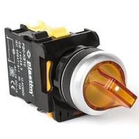Переключатель 2 положения с фиксацией, 1NO, 24 В AC/DC AC/DC, желтый, серия PBO, Plastim (PB0-AK125B5)