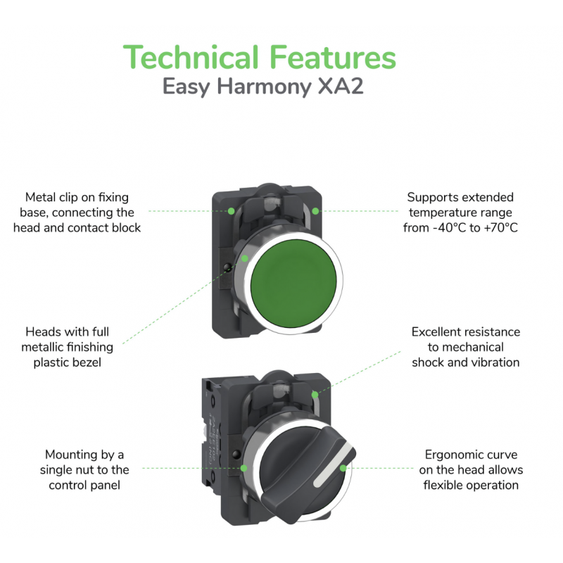 Переключатель без фиксации, 2 положения, с ключом, извлечение в левом положении, 2NO, серия XA2, Schneider Electric (XA2EG63)