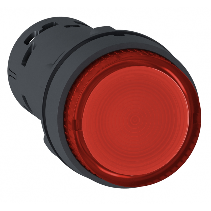 Кнопка с фиксацией и подсветкой, выступающая, красная, 24 В AC/DC, встроенный LED, 1NO, серия XB7, Schneider Electric (XB7NJ04B1)
