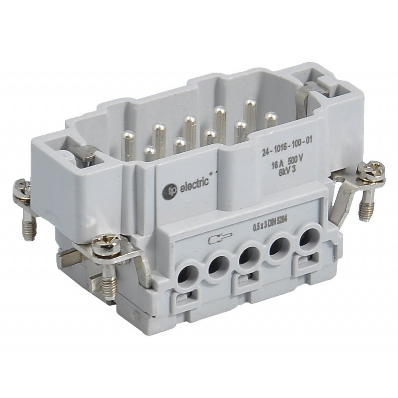 Контактная группа HDC 10P+E, 16А, 500В, винтовые зажимы, вилка, TP Electric (24-1016-100-01)