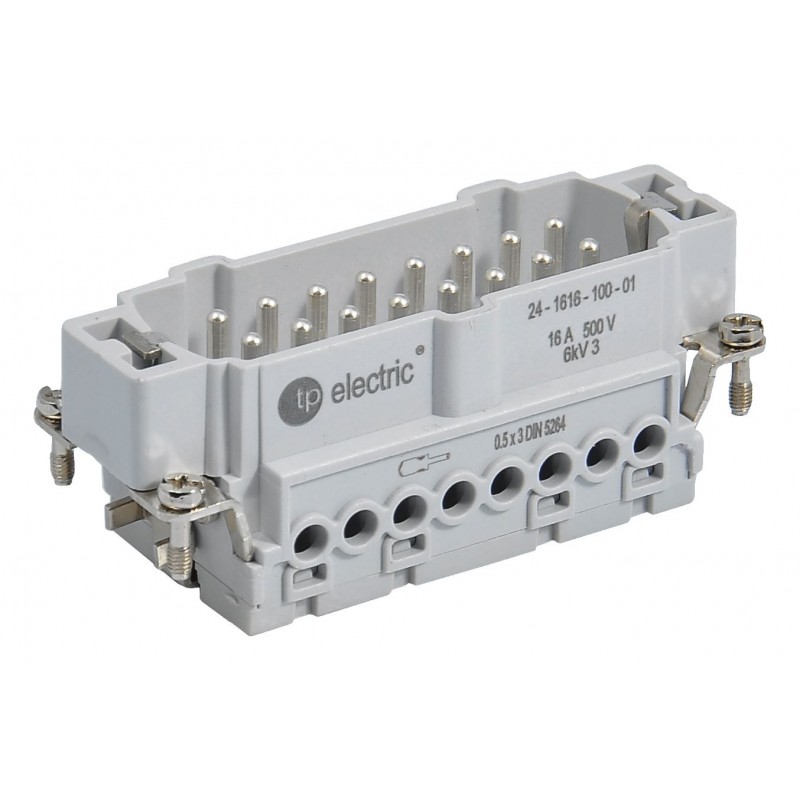 Контактная группа HDC 16P+E, 16А, 500В (контакты 17–32), винтовые зажимы, вилка, TP Electric (24-1616-110-01)