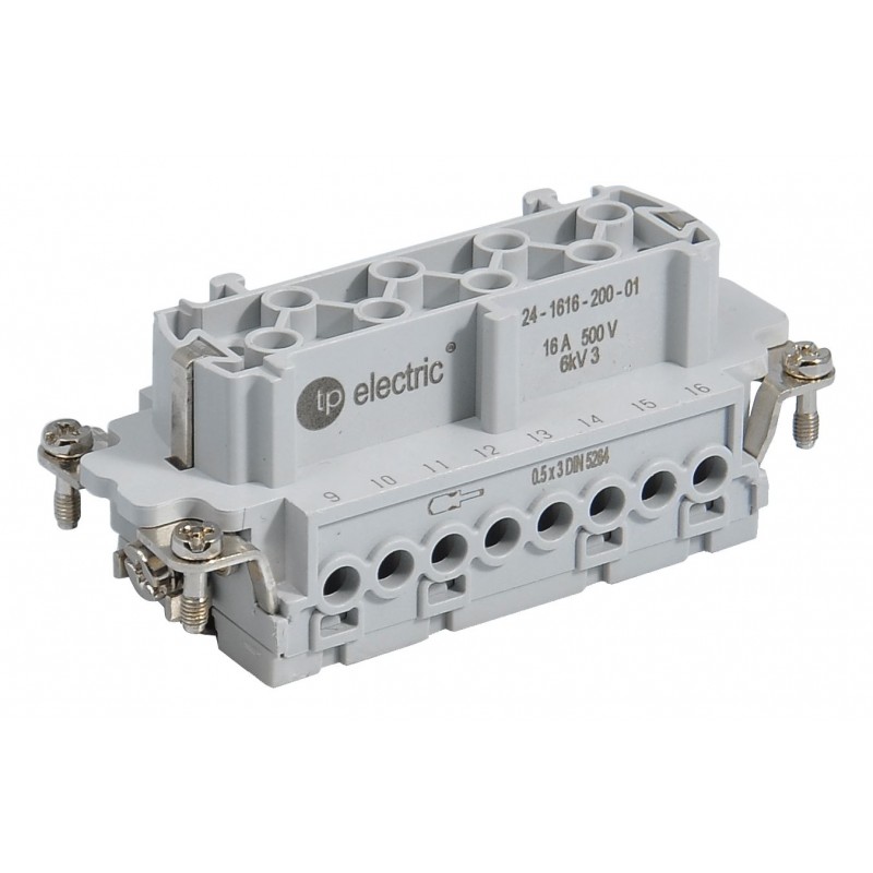 Контактная группа HDC 16P+E, 16А, 500В (контакты 17–32), винтовые зажимы, гнездо, TP Electric (24-1616-210-01)