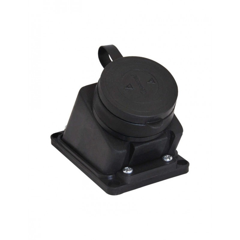 Накладная розетка с наклоном SCHUKO 2P+E, 250В AC, 16А, IP44, черный, TP Electric (3101-307-0300)