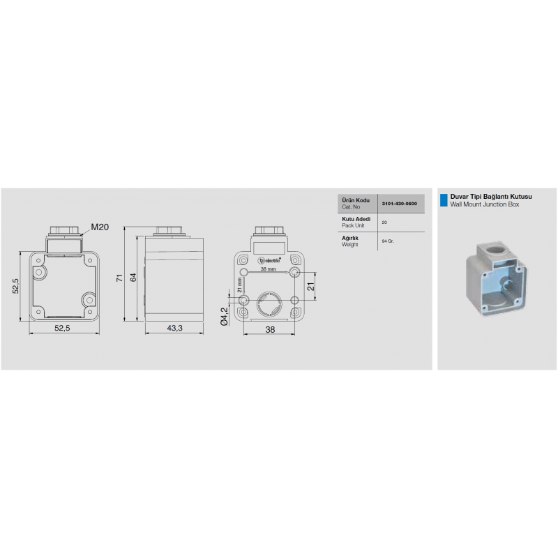 Настенный адаптер для врезной розетки (фланцевый), TP Electric (3101-430-0600)