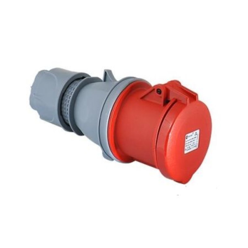 Силовая розетка кабельная, 32А, 3P+E, 380–415В AC, IP44, TP Electric (3126-304-1600)