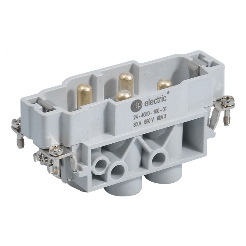 Контактная группа HDC 4/0+E, 80А/16А, 830-400В, винтовые зажимы, вилка, TP Electric (24-4080-100-01)