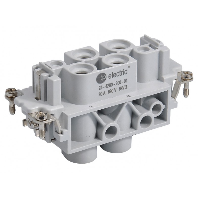 Контактная группа HDC 4/0+E, 80А/16А, 830-400В, винтовые зажимы, гнездо, TP Electric (24-4080-200-01)