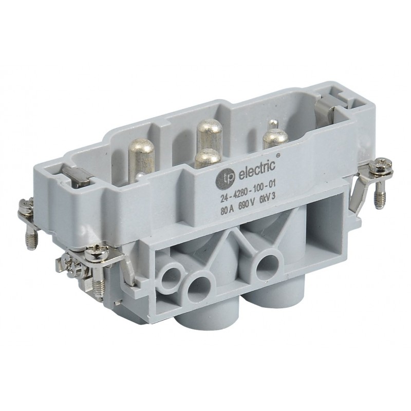 Контактная группа HDC 4/2+E, 80А/16А, 830-400В, винтовые зажимы, вилка, TP Electric (24-4280-100-01)