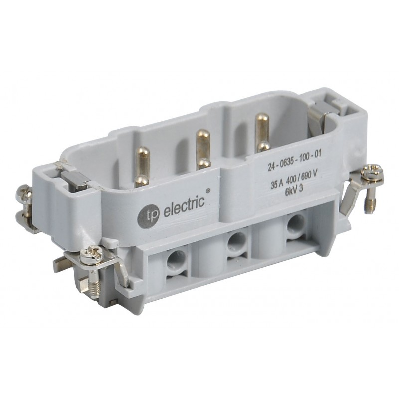 Контактная группа HDC 6P+E, 35А, 400В, винтовые зажимы, вилка, TP Electric (24-0635-100-01)