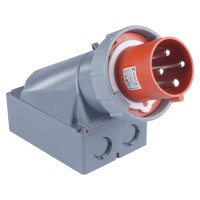 Силовая вилка накладная, 63А, 3P+E, 380–415В AC, IP67, TP Electric (3132-312-1600)