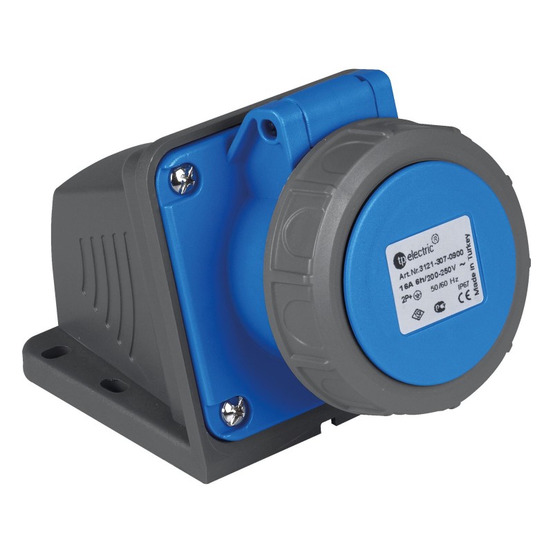 Силовая розетка накладная, 32А, 2P+E, 200–250В AC, IP67, TP Electric (3125-307-0900)