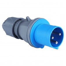 Силовая вилка кабельная, 63А, 2P+E, 200–250В AC, IP44, TP Electric (3128-301-0900)