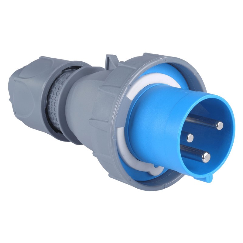 Силовая кабельная вилка 63А, 2P+E, 200–250В AC, IP67, TP Electric (3129-301-0900)