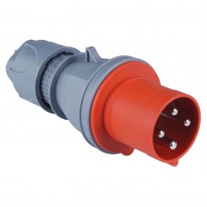 Силовая вилка кабельная, 63А, 3P+E, 380–415В AC, IP44, TP Electric (3131-301-1600)