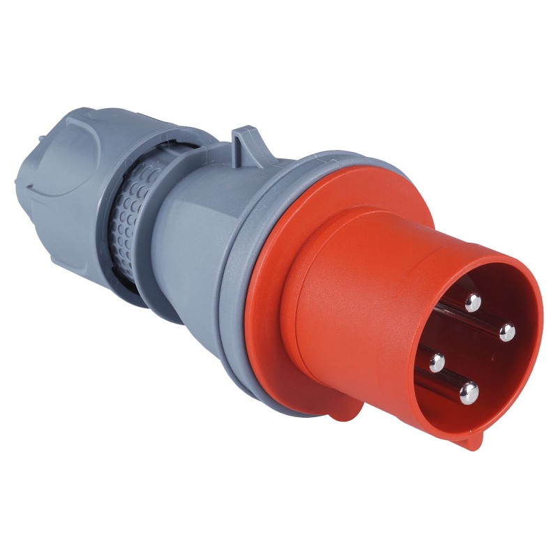 Силовая вилка кабельная, 63А, 3P+E, 380–415В AC, IP44, TP Electric (3131-301-1600)