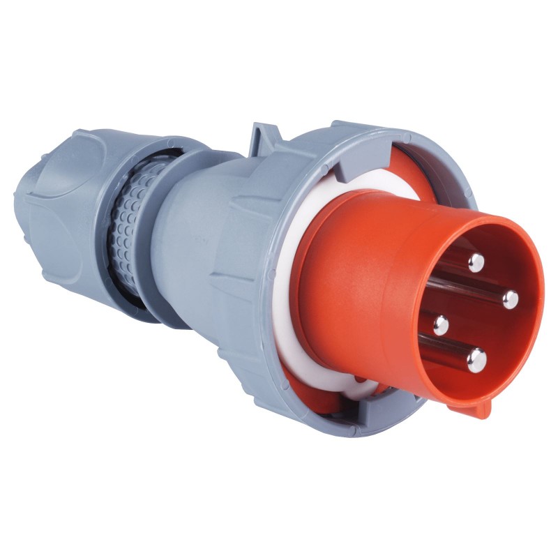 Силовая вилка кабельная, 63А, 3P+E, 380–415В AC, IP67, TP Electric (3132-301-1600)