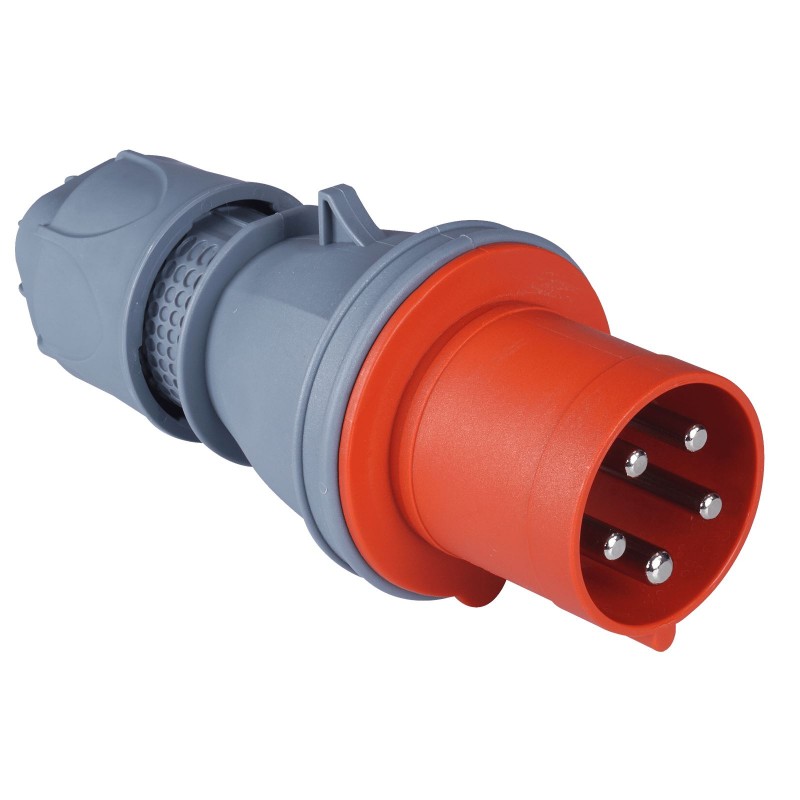 Силовая вилка кабельная, 63А, 3P+N+E, 380–415В AC, IP44, TP Electric (3133-301-1600)