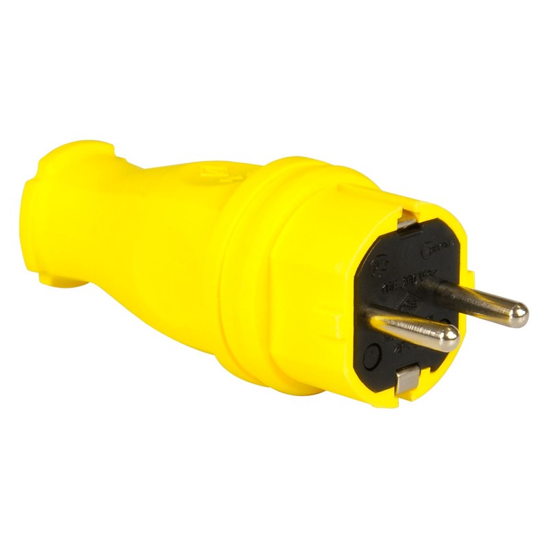 Кабельная вилка SCHUKO 2P+E, 16А, 250В AC, IP54, желтый, TP Electric (3101-301-0700)