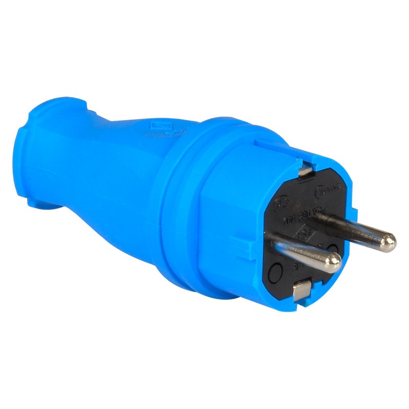 Кабельная вилка SCHUKO 2P+E, 16А, 250В AC, IP54, синий, TP Electric (3101-301-0900)
