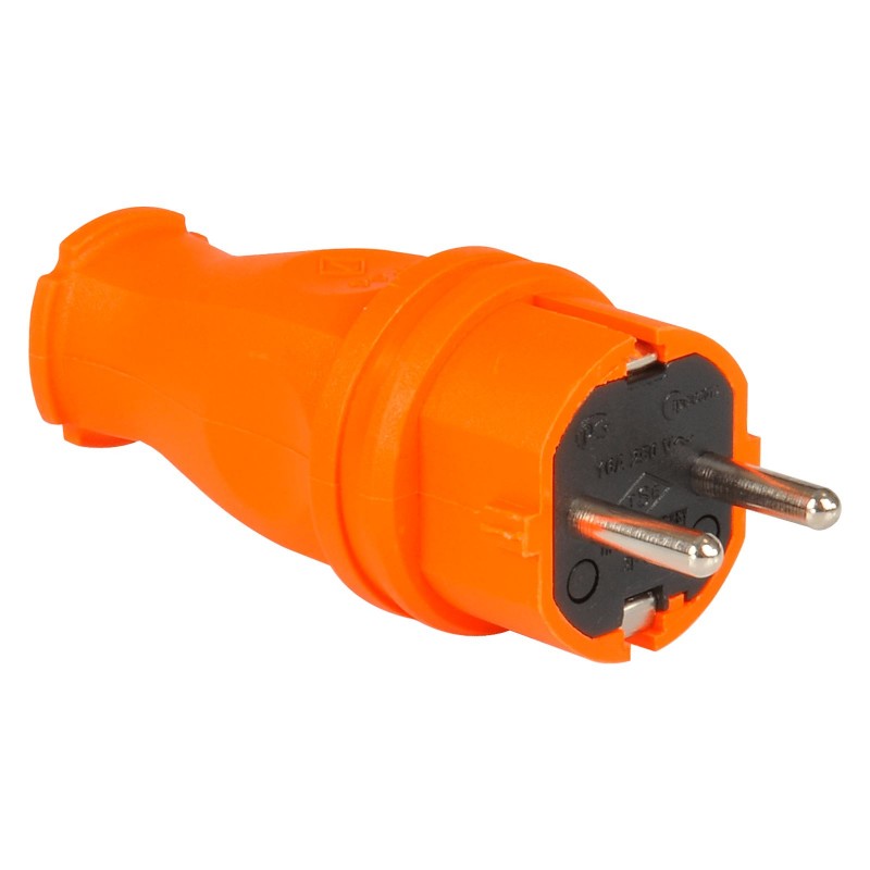 Кабельная вилка SCHUKO 2P+E, 16А, 250В AC, IP54, оранжевый, TP Electric (3101-301-2300)