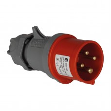 Силовая вилка кабельная, 16А, 3P+E, 380–415В AC, IP44, TP Electric (3122-301-1601)