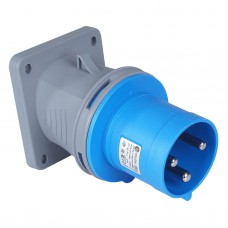 Силовая вилка фланцевая с наклоном, 63А, 2P+E, 200–250В AC, IP44, TP Electric (3128-318-0900)