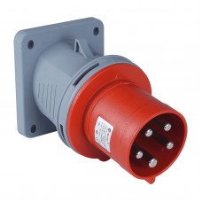 Силовая вилка фланцевая с наклоном, 63А, 3P+N+E, 380–415В AC, IP44, TP Electric (3133-318-1600)