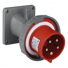 Силовая вилка фланцевая с наклоном, 32А, 3P+N+E, 380–415В AC, IP67, TP Electric (3108-318-1600)