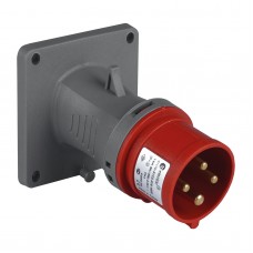 Силовая вилка фланцевая с наклоном, 16А, 3P+E, 380–415В AC, IP44, TP Electric (3122-318-1600)