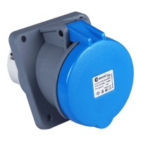 Силовая розетка фланцевая с наклоном, 63А, 2P+E, 200–250В AC, IP44, TP Electric (3128-309-0900)