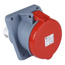 Силовая розетка фланцевая с наклоном, 63А, 3P+E, 380–415В AC, IP44, TP Electric (3131-309-1600)