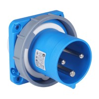 Силовая вилка фланцевая, 63А, 2P+E, 200–250В AC, IP67, TP Electric (3129-320-0900)