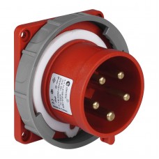 Силовая вилка фланцевая с инвертором фаз, 16А, 3P+N+E, 380–415В AC, IP67, TP Electric (3106-354-1600)