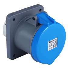 Силовая розетка фланцевая, 63А, 2P+E, 200–250В AC, IP44, TP Electric (3128-322-0900)