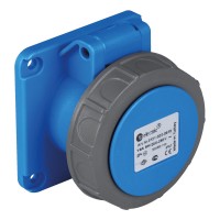 Силовая розетка фланцевая 75х75, 16А, 2P+E, 200–250В AC, IP67, TP Electric (3121-322-0975)