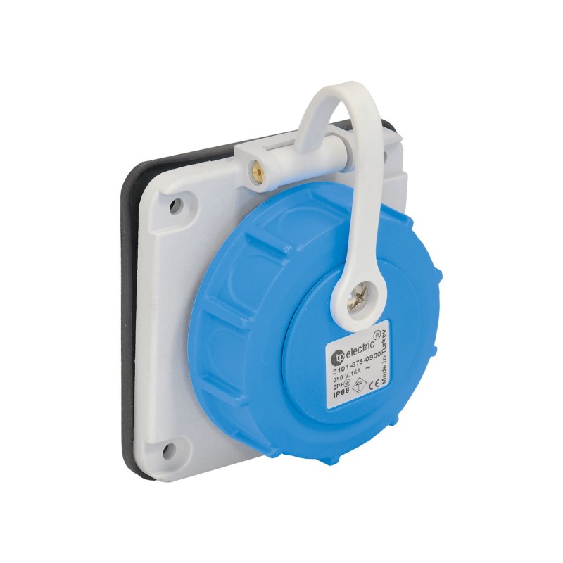 Розетка фланцевая SCHUKO 2P+E, 16А, 200-250В AC, IP68, TP Electric (3101-375-0900)