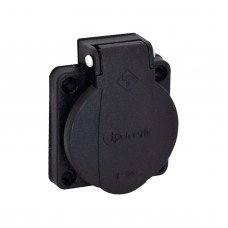 Розетка врезная фланцевая SCHUKO 2P+E, 16А, 250В AC, IP54, черный, 50×50, TP Electric (3101-310-0300)