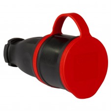 Кабельная розетка SCHUKO 2P+E, 250В AC, 16А, IP44, черный, TP Electric (3101-304-0300)