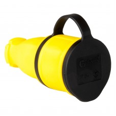 Кабельная розетка SCHUKO 2P+E, 250В AC, 16А, IP44, желтый, TP Electric (3101-304-0700)