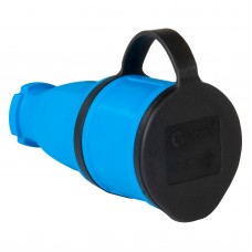 Кабельная розетка SCHUKO 2P+E, 250В AC, 16А, IP44, синий, TP Electric (3101-304-0900)