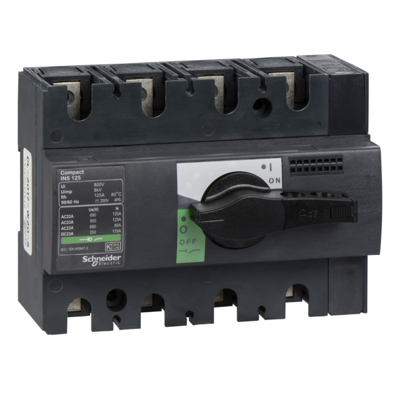 28911 - Выключатель нагрузки INS125, 4P Ith-125 A, Schneider Electric