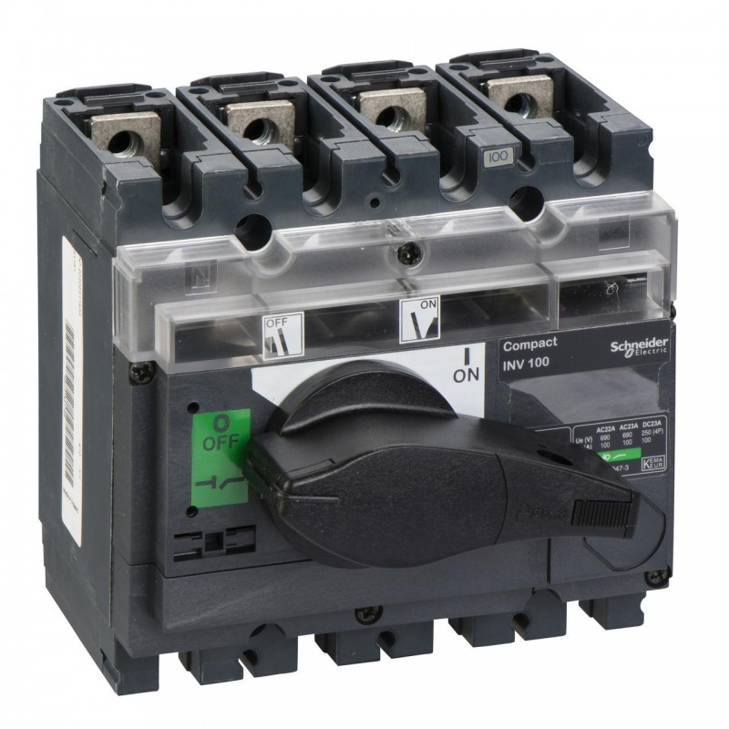 31161 - Выключатели нагрузки c видимым разрывом INV100, 4P Ith-100 A, Schneider Electric
