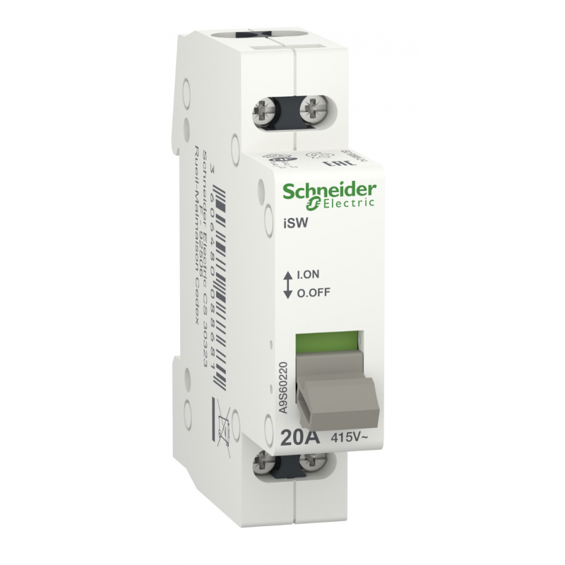 A9S60220 - Выключатель нагрузки iSW, 2P Ith-20 A, Ue-415 В АС, Schneider Electric
