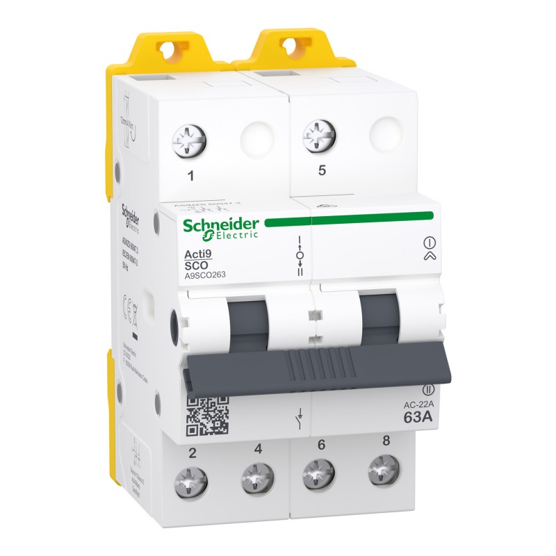 A9SCO263 - Переключатель нагрузки iSSW, 2P Ith-63 A, Ue-400 В АС, Schneider Electric