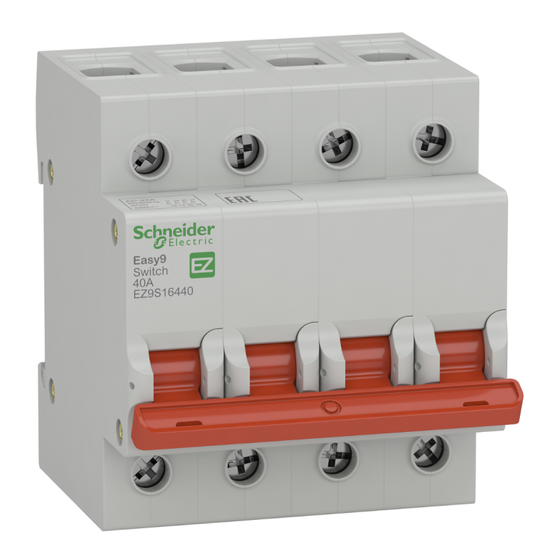EZ9S16440 - Выключатель нагрузки Easy9, 4P Ith-40 A, Ue-400 В АС, Schneider Electric