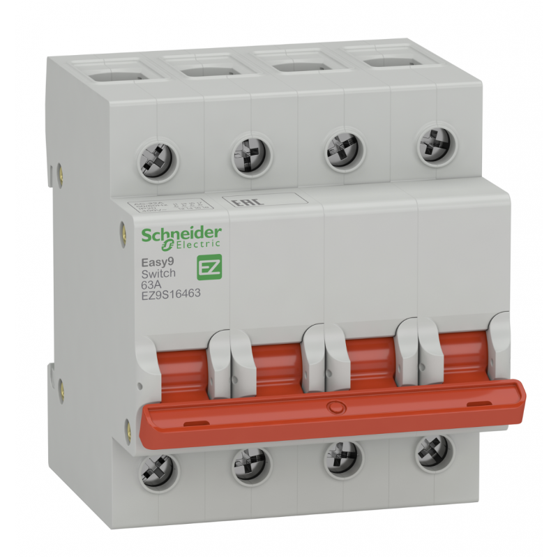 EZ9S16463 - Выключатель нагрузки Easy9, 4P Ith-63 A, Ue-400 В АС, Schneider Electric